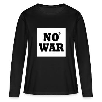 No war - T-shirt manches longues Premium bio Femme - noir - Devant - Julia (174cm)