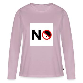 Vers la droite - T-shirt manches longues Premium bio Femme - rose poudré - Devant - Julia (174cm)