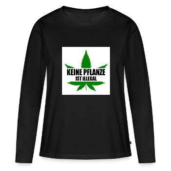 keine pflanze ist illegal - Frauen Premium Bio Langarmshirt - Schwarz - Vorne - Julia (174cm)