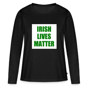 irish lives matter - T-shirt manches longues Premium bio Femme - noir - Devant - Julia (174cm)