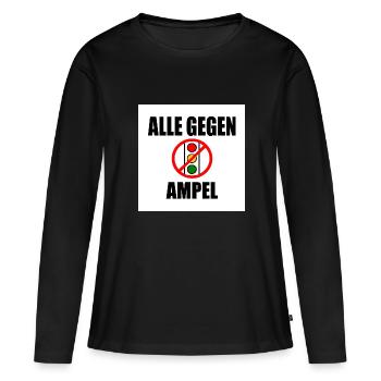 Alle gegen ampel - Frauen Premium Bio Langarmshirt - Schwarz - Vorne - Julia (174cm)