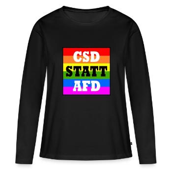 Csd statt afd - Frauen Premium Bio Langarmshirt - Schwarz - Vorne - Julia (174cm)