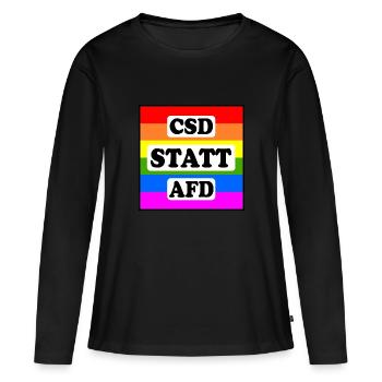 Csd statt afd - Frauen Premium Bio Langarmshirt - Schwarz - Vorne - Julia (174cm)