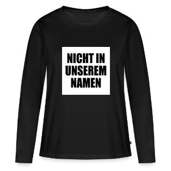 Pas en mon nom - T-shirt manches longues Premium bio Femme - noir - Devant - Julia (174cm)