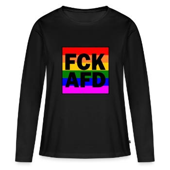d’afd - T-shirt manches longues Premium bio Femme - noir - Devant - Julia (174cm)