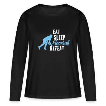 Eat Sleep Floorball Floor Ball Unihockey - Women's Premium Organic Long Sleeve Shirt - black - Front - Julia (174cm)