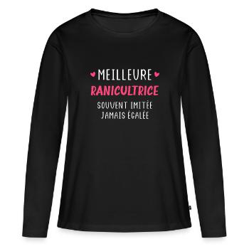 souvent imitée meilleure Ranicultrice - T-shirt manches longues Premium bio Femme - noir - Devant - Julia (174cm)