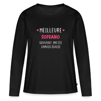 souvent imitée meilleure soprano - T-shirt manches longues Premium bio Femme - noir - Devant - Julia (174cm)