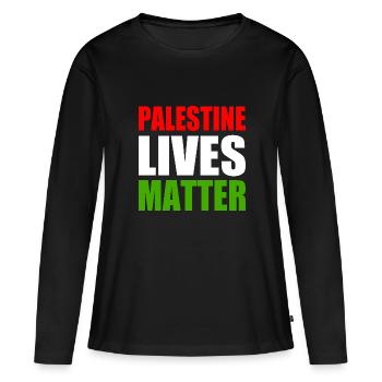Palestine lives matter - T-shirt manches longues Premium bio Femme - noir - Devant - Julia (174cm)