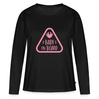 BABY AN BOARD - fille rose - T-shirt manches longues Premium bio Femme - noir - Devant - Julia (174cm)