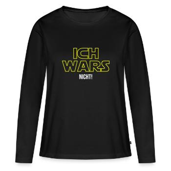 Ich wars nicht! - Frauen Premium Bio Langarmshirt - Schwarz - Vorne - Julia (174cm)