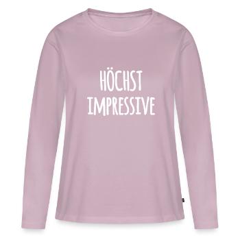 Très impressionnant - T-shirt manches longues Premium bio Femme - rose poudré - Devant - Julia (174cm)