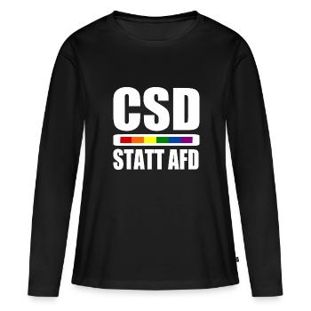 Csd statt afd - Frauen Premium Bio Langarmshirt - Schwarz - Vorne - Julia (174cm)