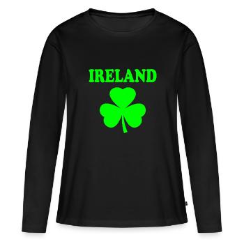 Trèfle d’Irlande - T-shirt manches longues Premium bio Femme - noir - Devant - Julia (174cm)
