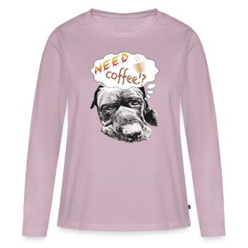 NEED coffee !? - Women's Premium Organic Long Sleeve Shirt - dusky pink - Front - Julia (174cm)