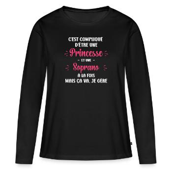 Compliqué princesse et soprano - T-shirt manches longues Premium bio Femme - noir - Devant - Julia (174cm)