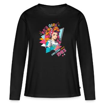 80s Born 1984 40th Birthday Women - Women's Premium Organic Long Sleeve Shirt - black - Front - Julia (174cm)