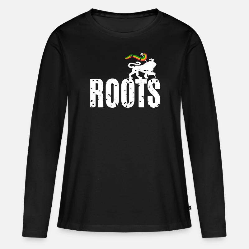 Roots Reggae - Frauen Premium Bio Langarmshirt - Schwarz