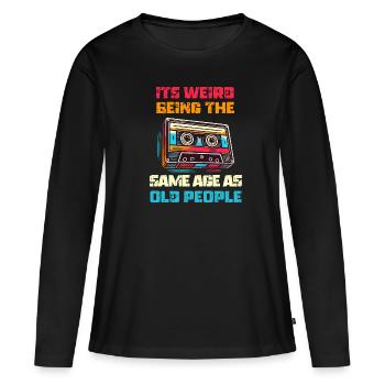 Vintage | Classic | Classic | Old - Women's Premium Organic Long Sleeve Shirt - black - Front - Julia (174cm)