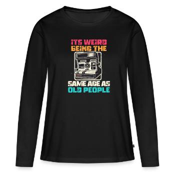 Vintage | Classic | Classic | Old - Women's Premium Organic Long Sleeve Shirt - black - Front - Julia (174cm)