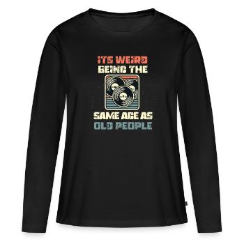 Vintage | Classic | Classic | Old - Women's Premium Organic Long Sleeve Shirt - black - Front - Julia (174cm)