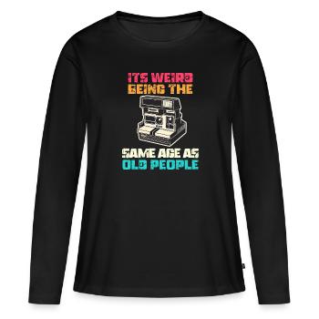 Vintage | Classic | Classic | Old - Women's Premium Organic Long Sleeve Shirt - black - Front - Julia (174cm)