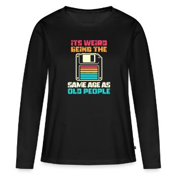 Vintage | Classic | Classic | Old - Women's Premium Organic Long Sleeve Shirt - black - Front - Julia (174cm)