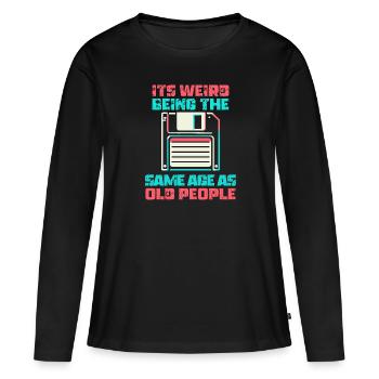 Vintage | Classic | Classic | Old - Women's Premium Organic Long Sleeve Shirt - black - Front - Julia (174cm)