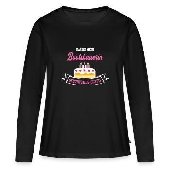 Bootsbauerin Geburtstag Geburtstagsgeschenk Chefin - Frauen Premium Bio Langarmshirt - Schwarz - Vorne - Julia (174cm)