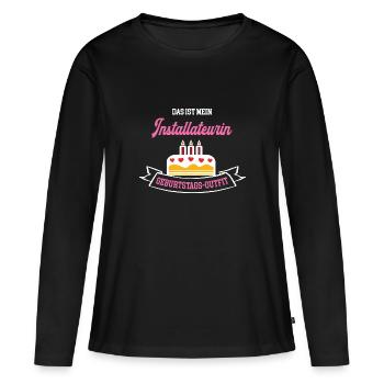 Installateurin Geburtstag Geburtstagsgeschenk Geb - Frauen Premium Bio Langarmshirt - Schwarz - Vorne - Julia (174cm)