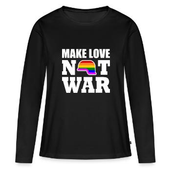 Make love not war - T-shirt manches longues Premium bio Femme - noir - Devant - Julia (174cm)