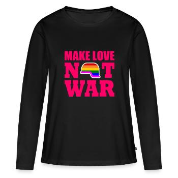 Make love not war - T-shirt manches longues Premium bio Femme - noir - Devant - Julia (174cm)