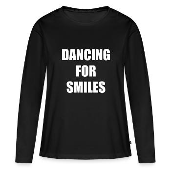 dancing for smiles - T-shirt manches longues Premium bio Femme - noir - Devant - Julia (174cm)