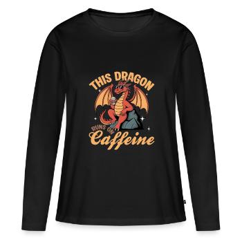 Dragon Coffee Mythical Creatures - Women's Premium Organic Long Sleeve Shirt - black - Front - Julia (174cm)