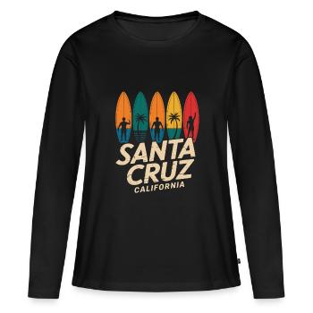 Santa Cruz California - surfboard - Women's Premium Organic Long Sleeve Shirt - black - Front - Julia (174cm)