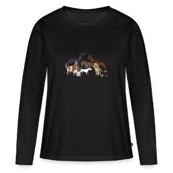 Canine - T-shirt manches longues Premium bio Femme - noir - Devant - Julia (174cm)