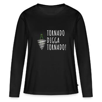 Tornado Digga Tornado - Frauen Premium Bio Langarmshirt - Schwarz - Vorne - Julia (174cm)