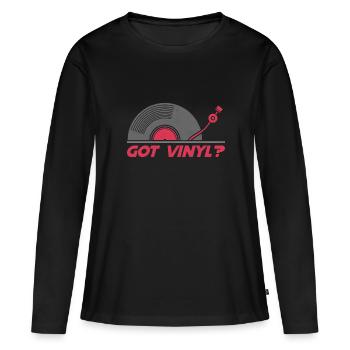 Got Vinyl Records Platine VINYLE DJ Vintage Vinyl - T-shirt manches longues Premium bio Femme - noir - Devant - Julia (174cm)