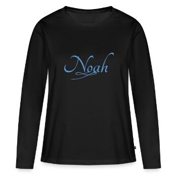 Noah - Frauen Premium Bio Langarmshirt - Schwarz - Vorne - Julia (174cm)