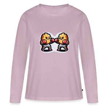 Drôle De Croquettes De Poulet Boxe Amateur De Boxe - T-shirt manches longues Premium bio Femme - rose poudré - Devant - Julia (174cm)