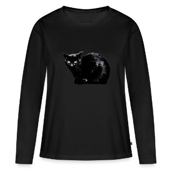 In der Nacht sind alle Katzen schwarz - Frauen Premium Bio Langarmshirt - Schwarz - Vorne - Julia (174cm)