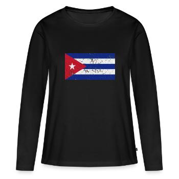 Cuba - T-shirt manches longues Premium bio Femme - noir - Devant - Julia (174cm)