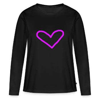 Pink Heart Gift Idea Pink Pink - Women's Premium Organic Long Sleeve Shirt - black - Front - Julia (174cm)