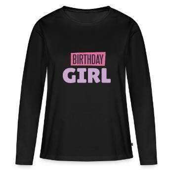 Anniversaire fille femme anniversaire - T-shirt manches longues Premium bio Femme - noir - Devant - Julia (174cm)