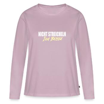 Nicht Streicheln Ich Beisse - Frauen Premium Bio Langarmshirt - Altrosa - Vorne - Julia (174cm)