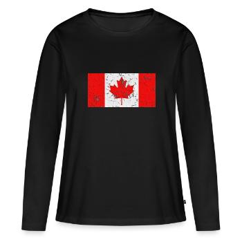 Canada - T-shirt manches longues Premium bio Femme - noir - Devant - Julia (174cm)