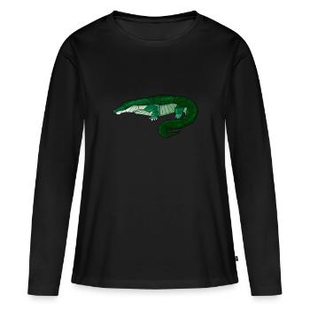 Geometric Crocodile Alligator - Women's Premium Organic Long Sleeve Shirt - black - Front - Julia (174cm)