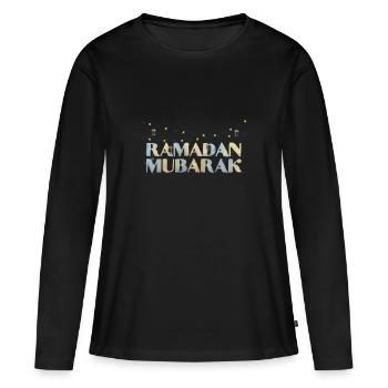 Ramadan Moubarak Jeûne Islam - T-shirt manches longues Premium bio Femme - noir - Devant - Julia (174cm)