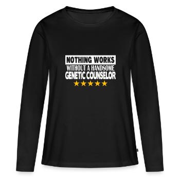 Conseiller en génétique - T-shirt manches longues Premium bio Femme - noir - Devant - Julia (174cm)