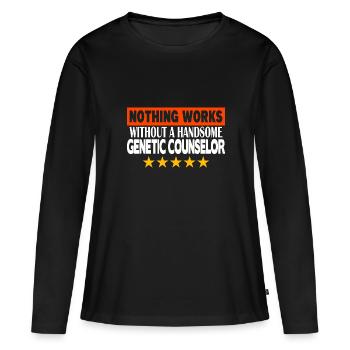 Conseiller en génétique - T-shirt manches longues Premium bio Femme - noir - Devant - Julia (174cm)